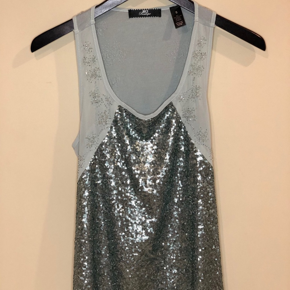 Buckle BKE Boutique | Mint Sequin Beaded Tank Top